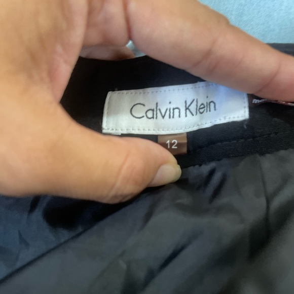 Calvin Klein Black Buckle Front Knee Length Pencil Skirt - Picture 2 of 7